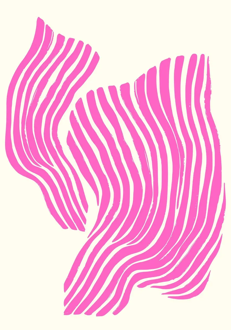 Onde astratte rosa vibranti - Pattern art moderno carta hahnemühle da vintagepod