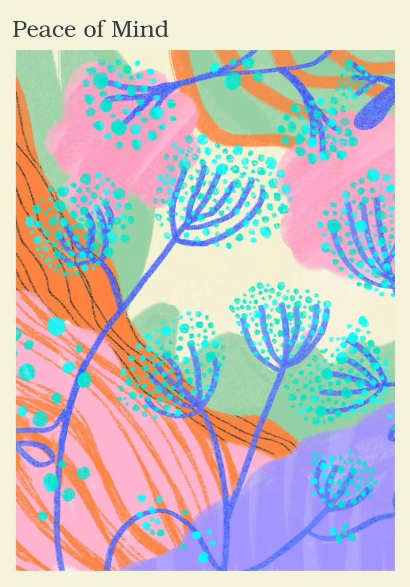 "Peace of Mind" - Abstract Botanical Serenity poster by vintagepod