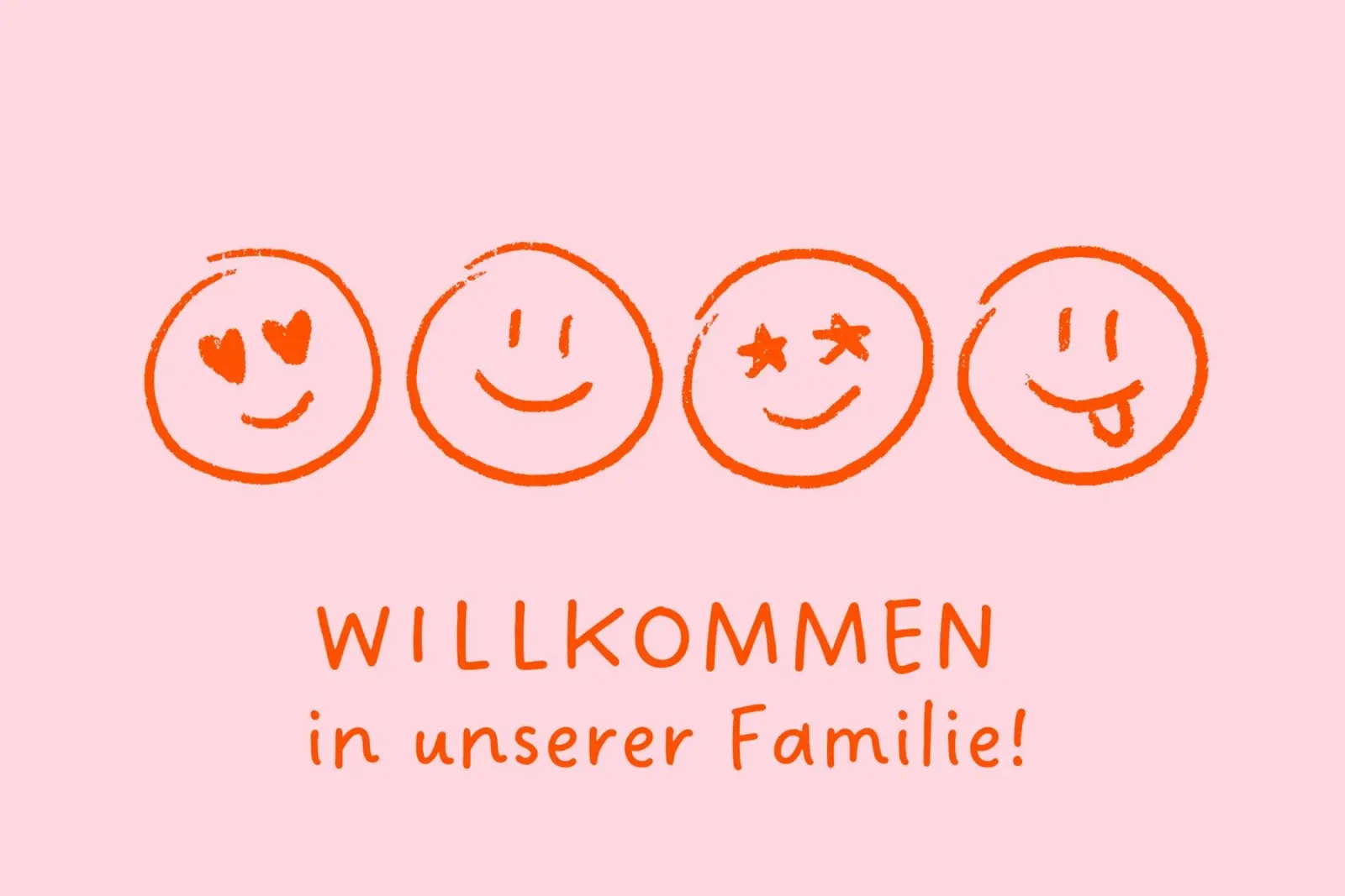 Willkommen in unserer Familie - Smileys poster con telaio in plastica da Ohkimiko