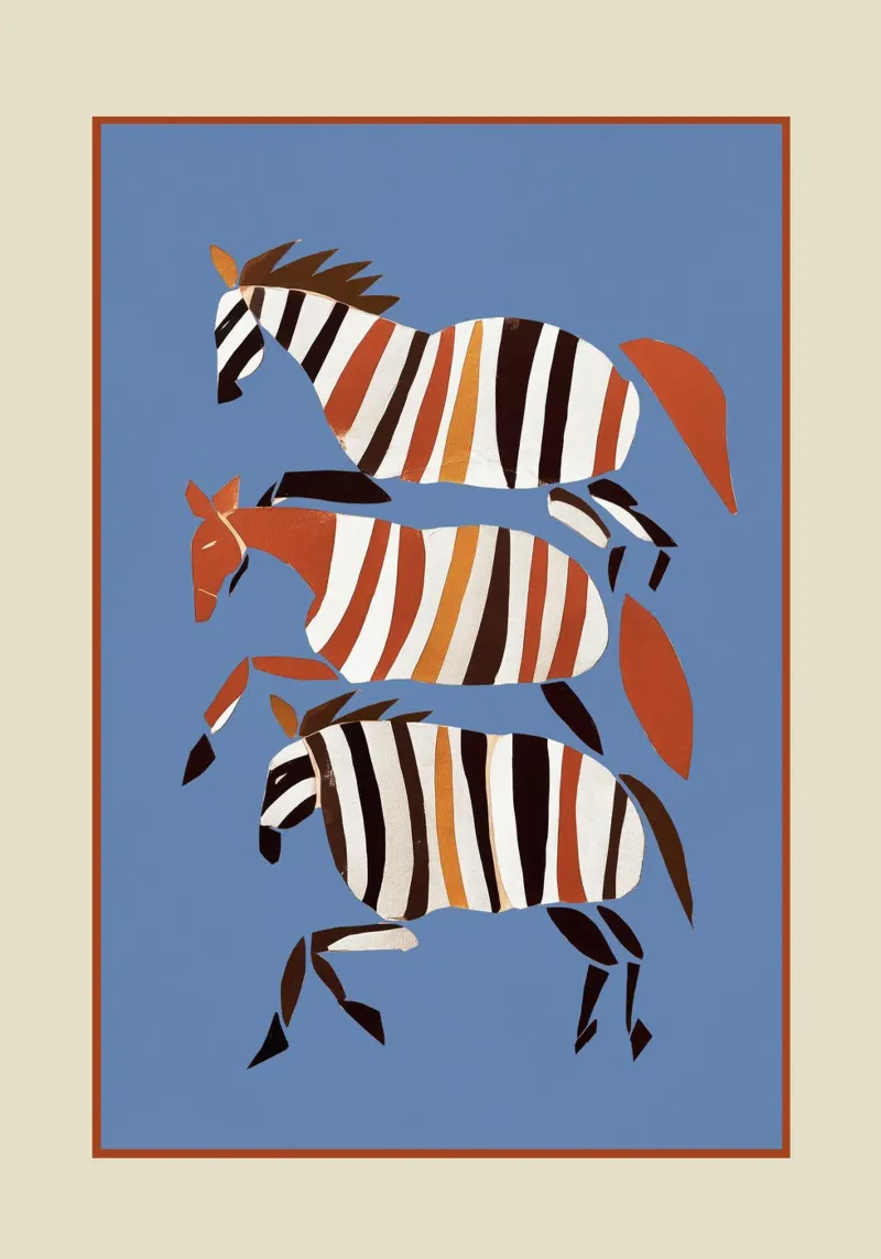 Striped Running Horses pellicola backlit da cityart
