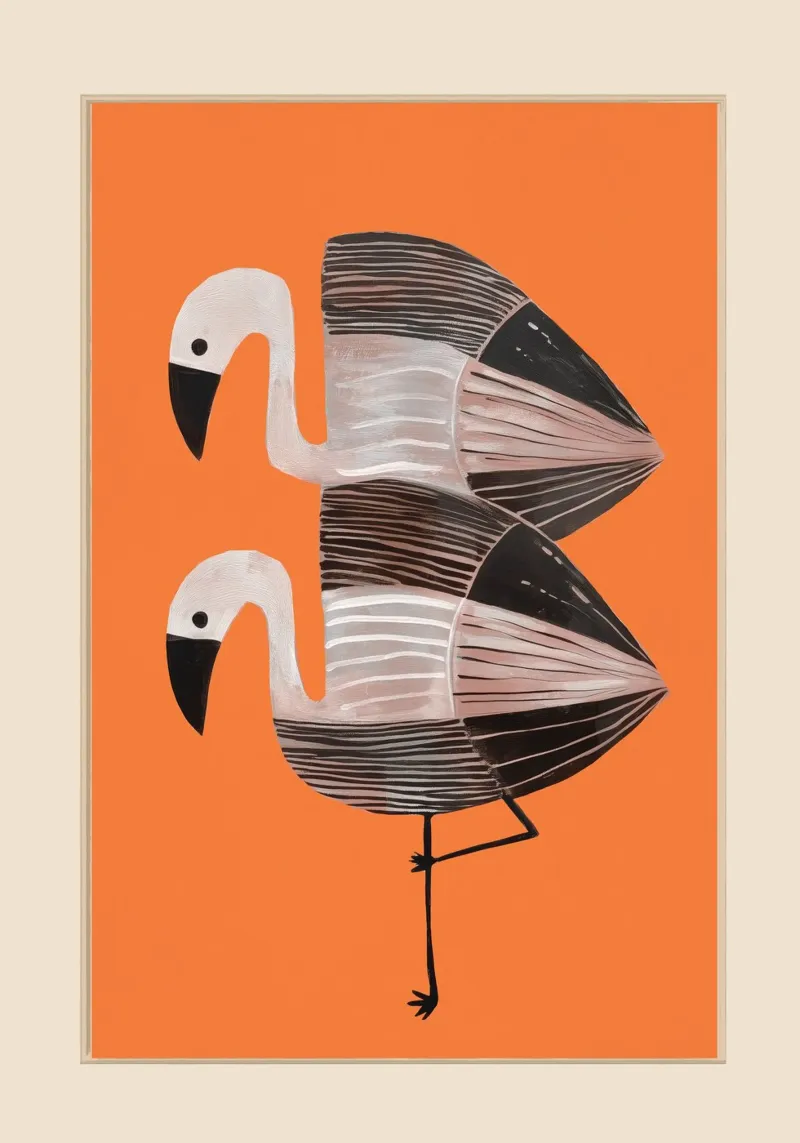 Tangerine Flamingos pellicola backlit da cityart