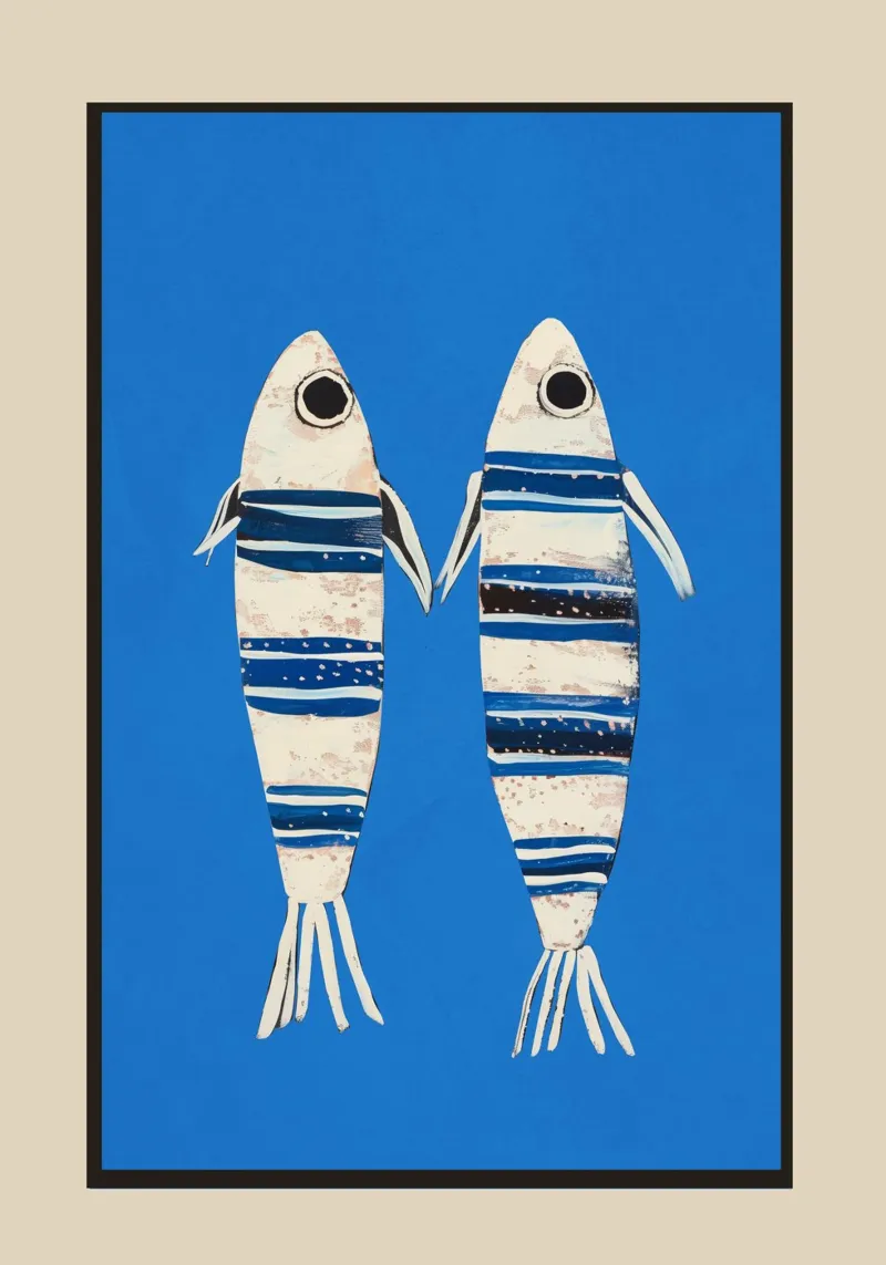 Minimal Fish on Blue pellicola backlit da cityart