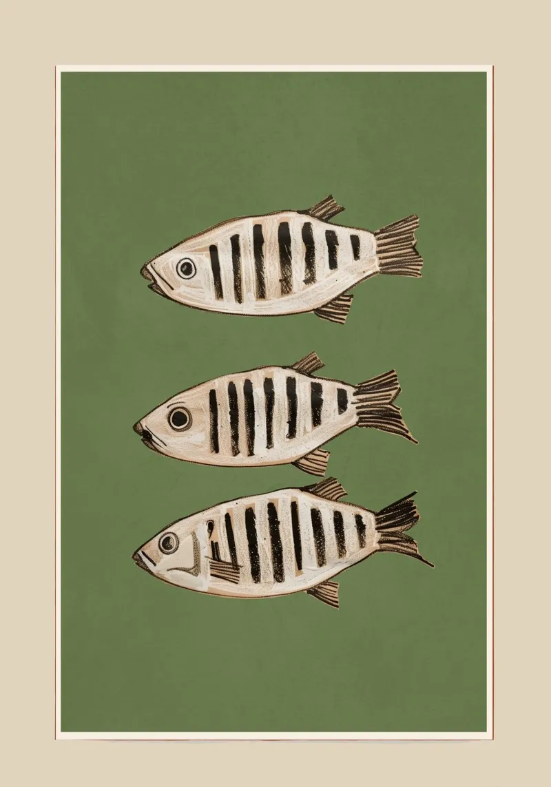 Abstract Fish Study II carta hahnemühle da cityart