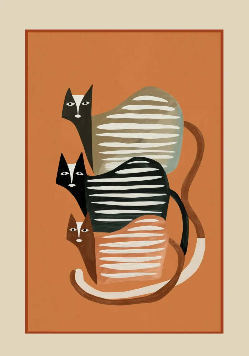 Stacked Abstract Cats pellicola backlit da cityart