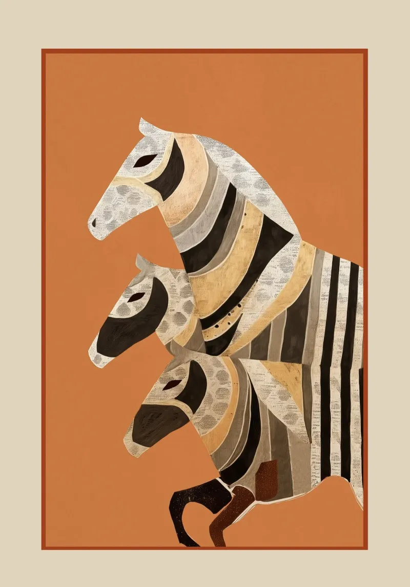 Horses in Stripes II hahnemühle by cityart
