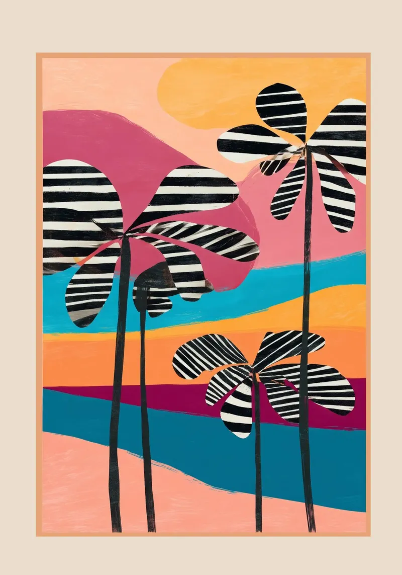 Tropical Sunset Palms I pellicola backlit da cityart