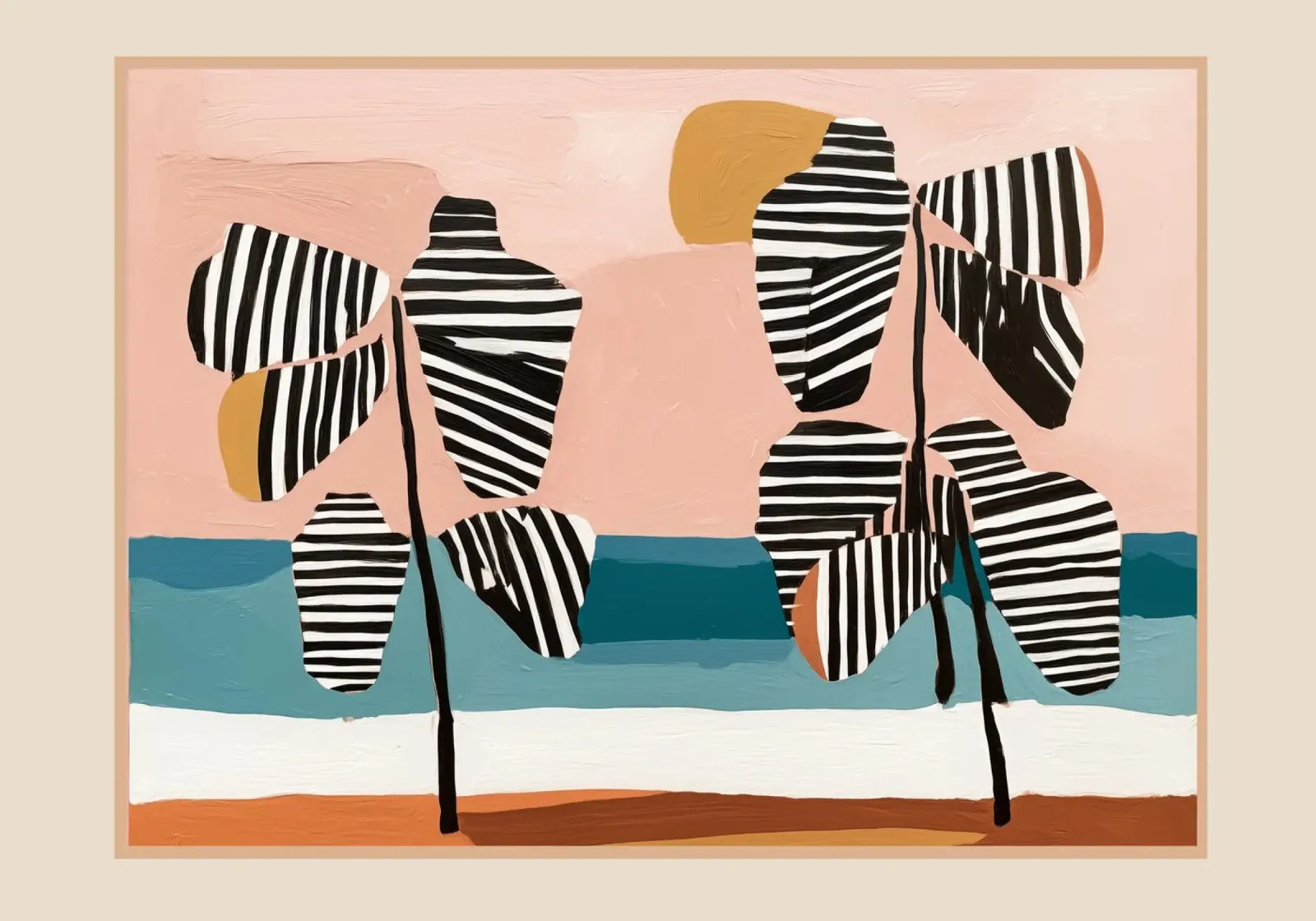 Tropical Sunset Palms II pellicola backlit da cityart
