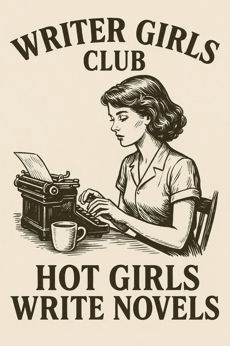 Writer Girls Club- Hete meiden schrijven romans - Poster poster met kunststof frame van Taika Tori Art
