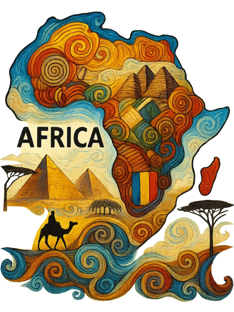 FREE AFRICA poster with plastic frame by Vintage Van Gogh