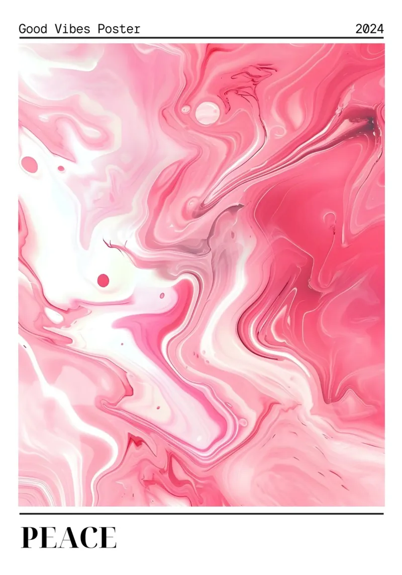Abstrakte rosa Marmor-Kunst - Good Vibes Poster 2024 Hahnemühle von homdeco