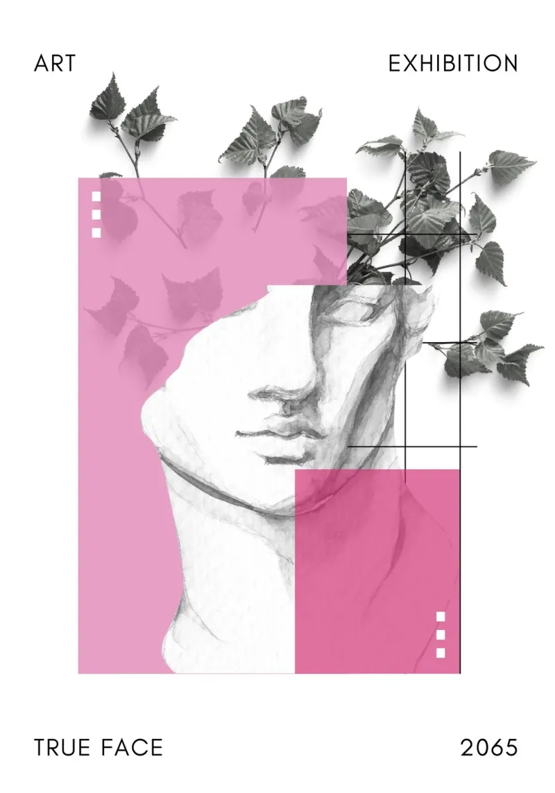 True Face - Mostra d'arte moderna Collage 2065 poster da homdeco