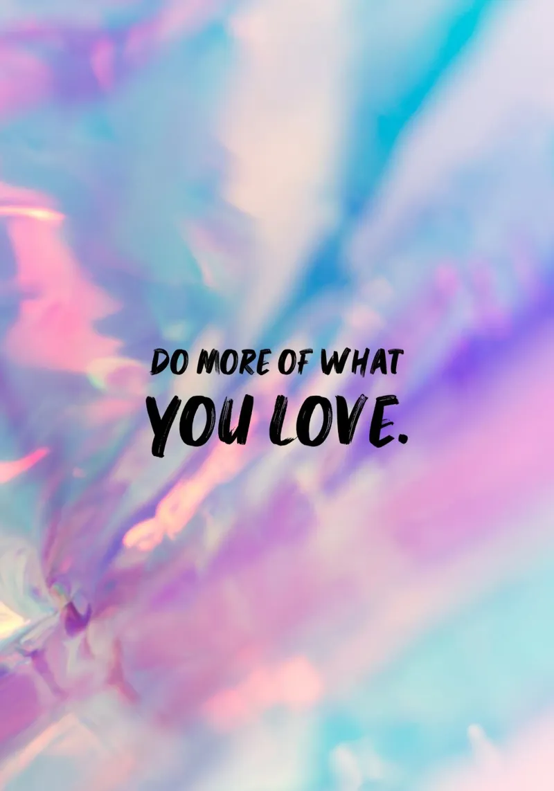 "Do More Of What You Love" Holographic Gradient Print canvas by homdeco