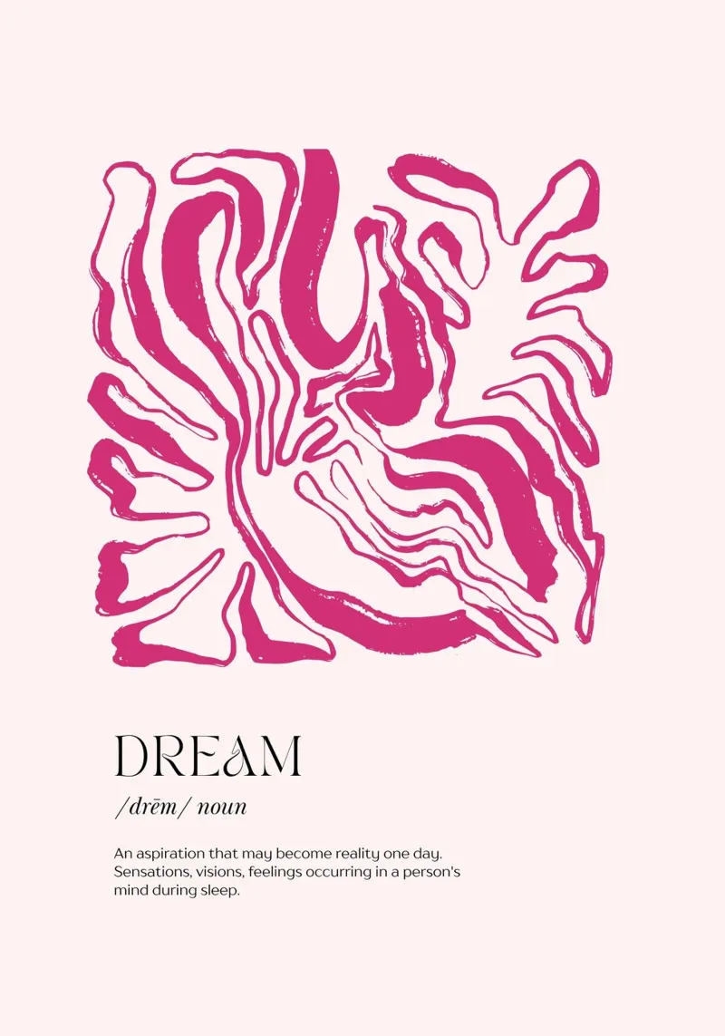 DREAM Definition Abstract Pink Organic Shapes Print hahnemühle by homdeco