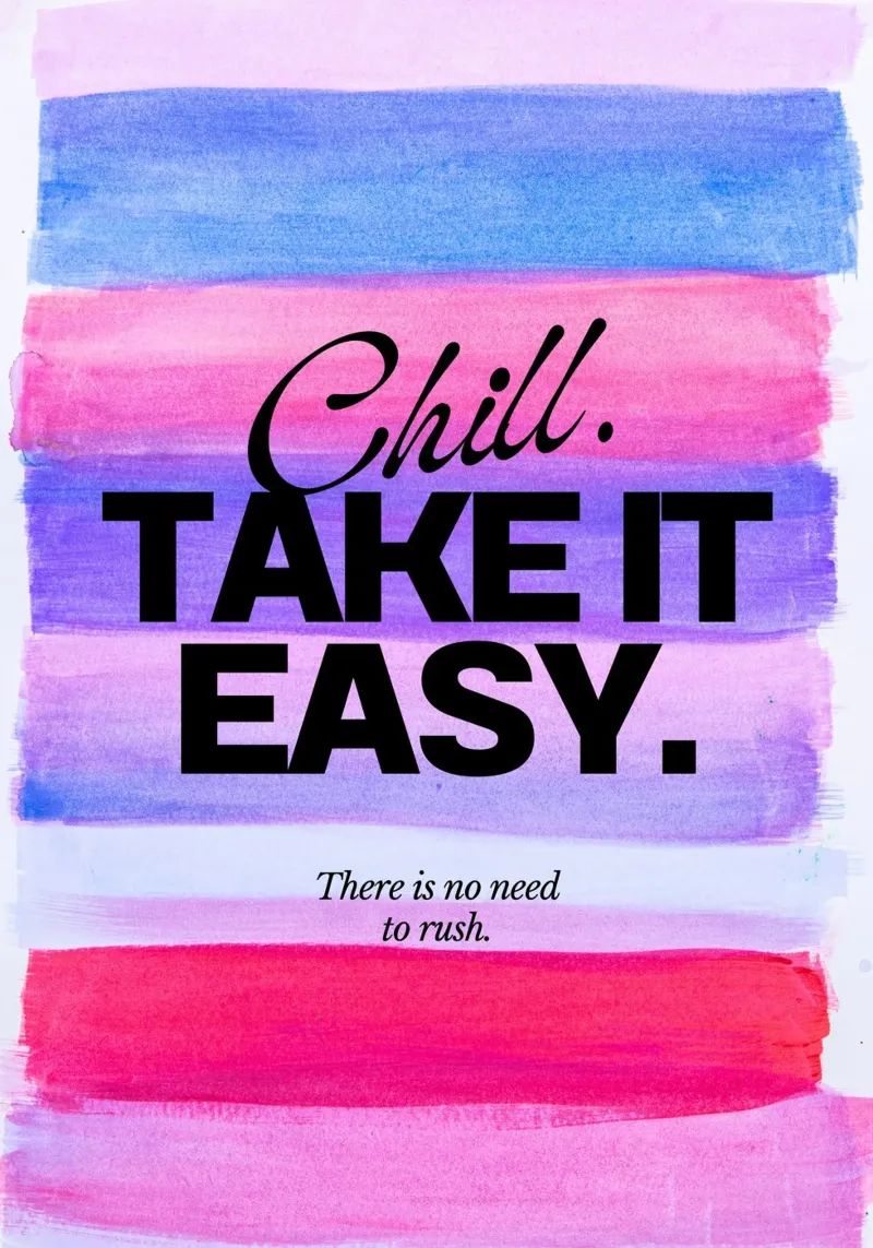 "Rilassati. Take It Easy". Stampa a righe acquerellate pellicola backlit da homdeco