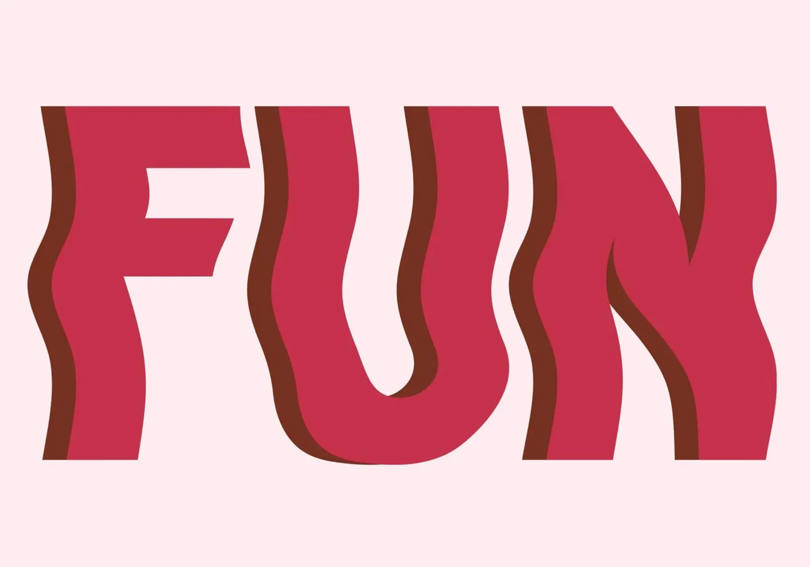 FUN. Bold Wavy Red Typographic Minimalist Print canvas by homdeco