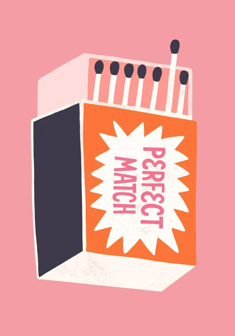 "Perfect Match" Retro Matchbox Pop Art Print metacrilato de homdeco