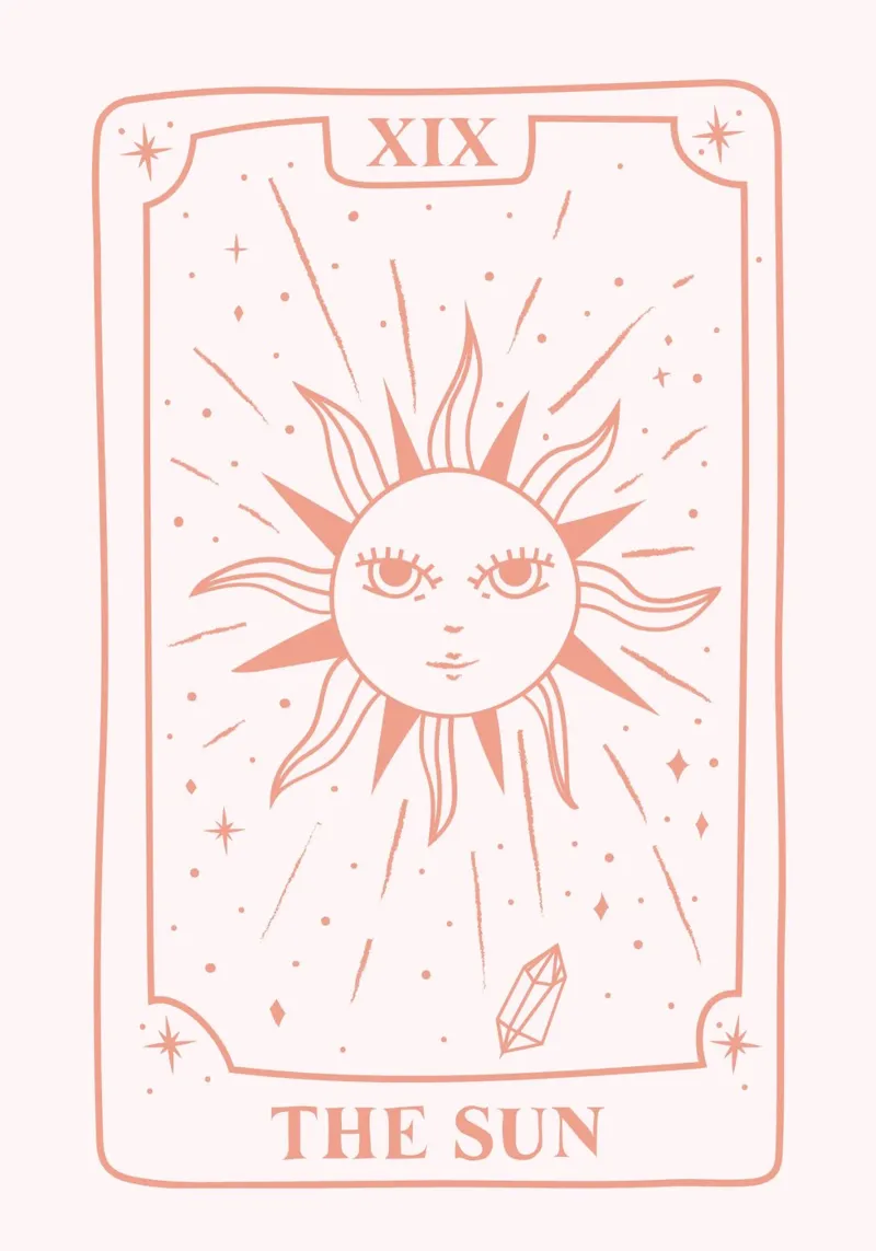 Les cartes de tarot du soleil Impression esthétique rose alu dibond de homdeco