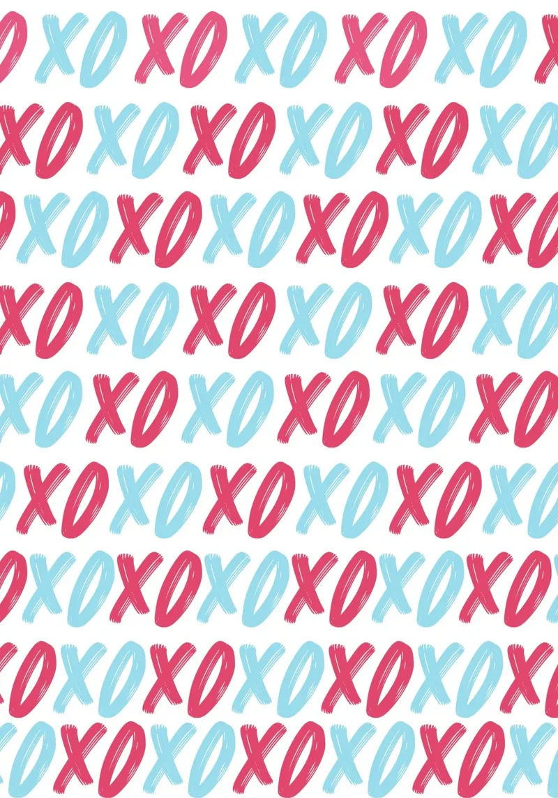 XOXO Love Pattern: Stampa pop art moderna in rosso e blu poster da homdeco
