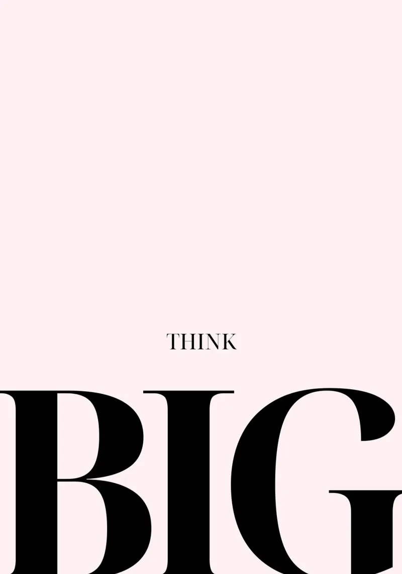 "Think Big" Minimalist Quote Art Print canvas with Floater frame by homdeco