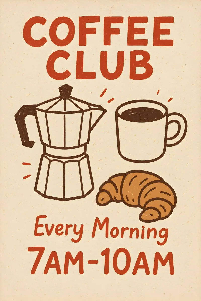 The Coffee Club poster con telaio in plastica da Wall of Whispers