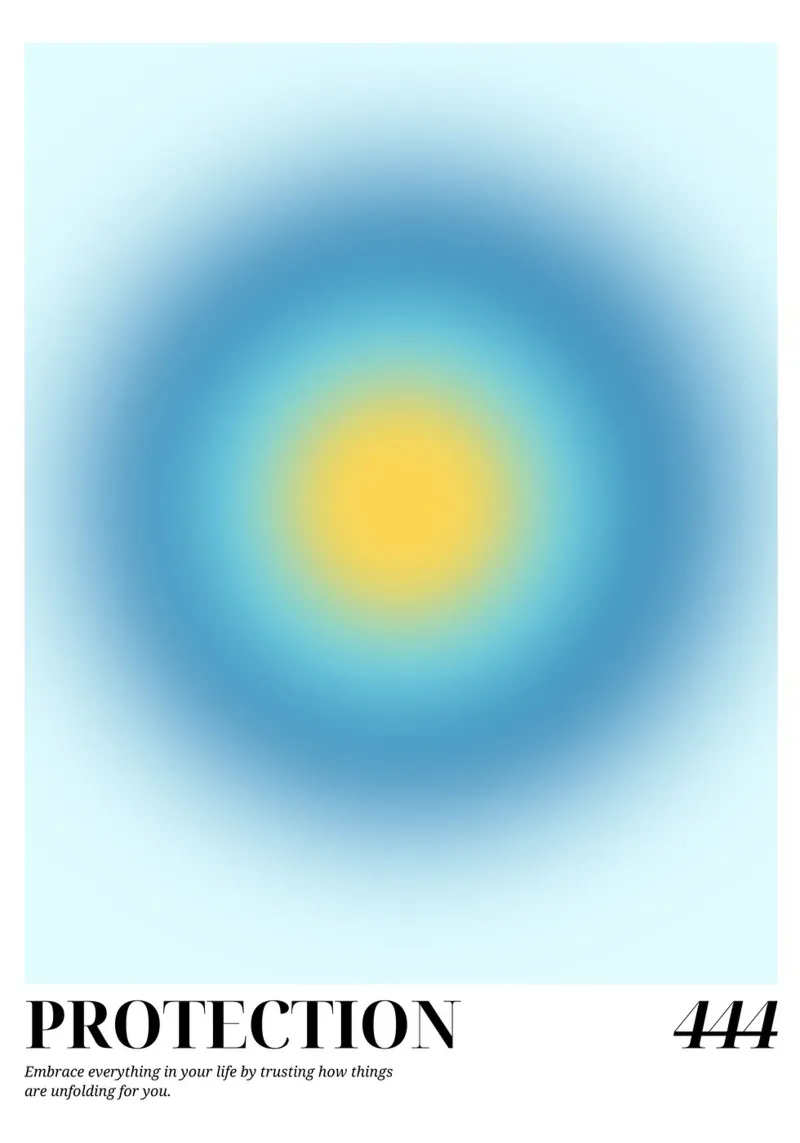 "Protezione 444" Angelo Numero Aura Gradiente Arte pellicola backlit da homdeco