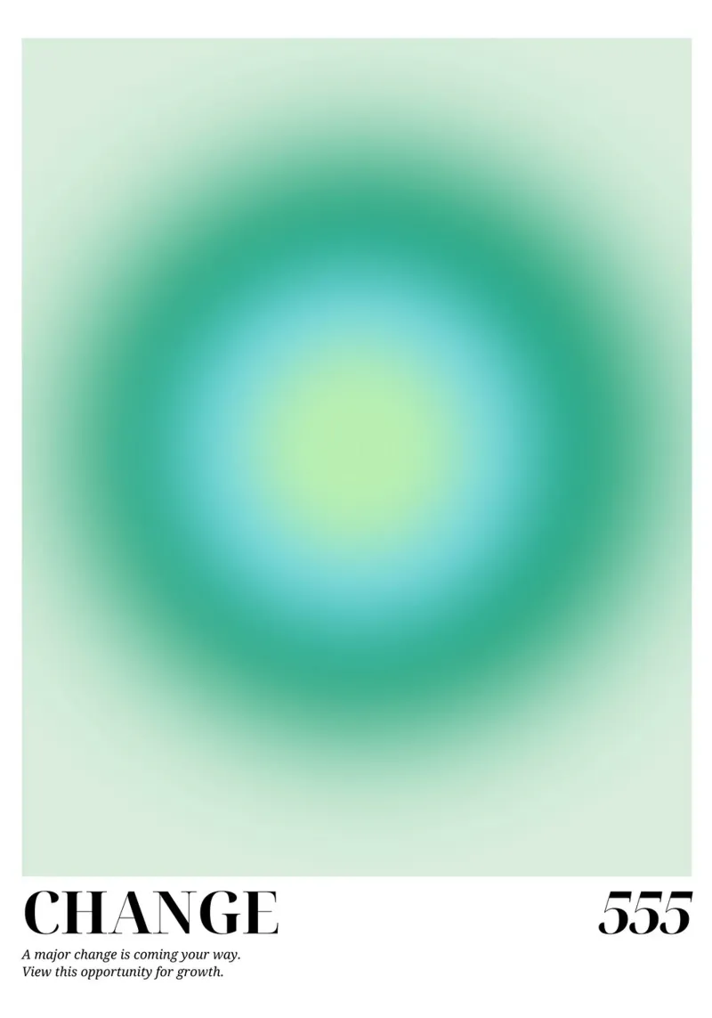 "Cambiamento 555" Angelo Numero Aura Gradiente Arte pellicola backlit da homdeco