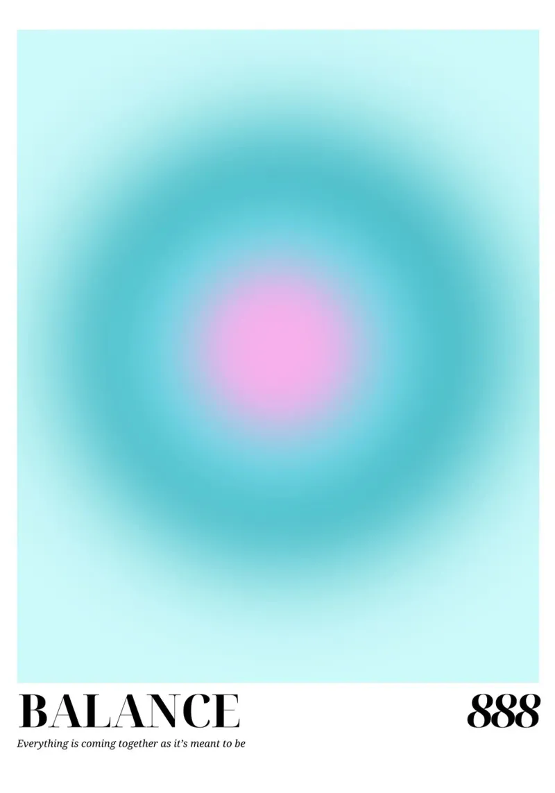 "Equilibrio 888" Angelo Numero Aura Gradiente Arte pellicola backlit da homdeco