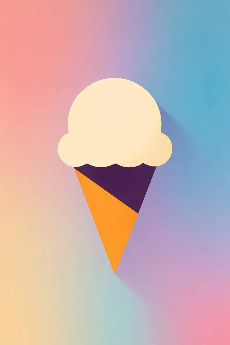ICE CREAM – L’été minimal en pleine douceur poster avec cadre en plastique de Boissons - Affiches & posters - Retro