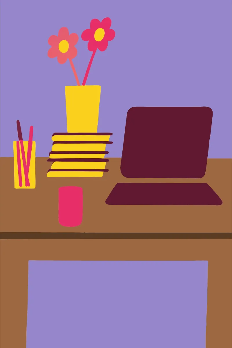 Laptop e vaso di fiori pellicola backlit da TRENDY POSTER SHOP