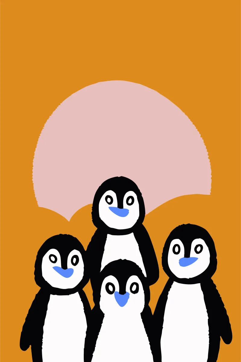 Quattro pinguini pellicola backlit da TRENDY POSTER SHOP