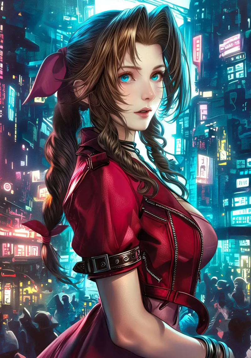 Aerith Gainsborough Final Fantasy FFVII pellicola backlit da Fleur de Lys