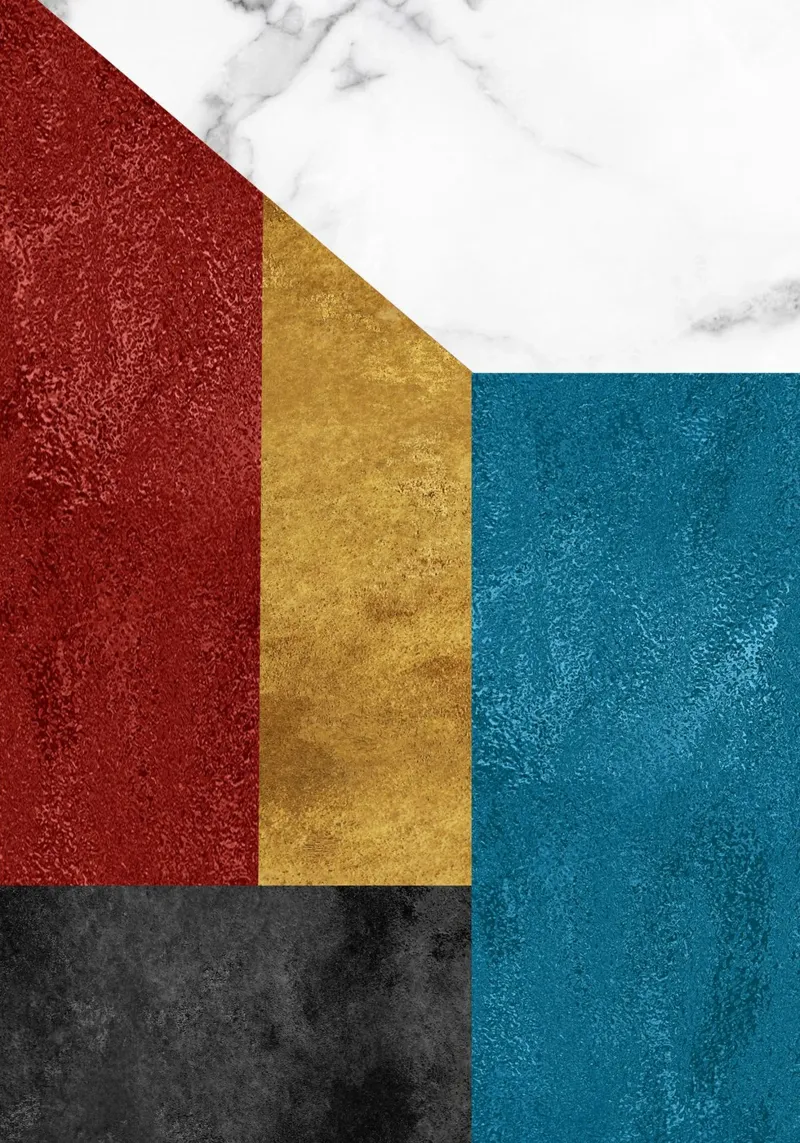 abstract art geometric squares alluminio dibond da vintageshop