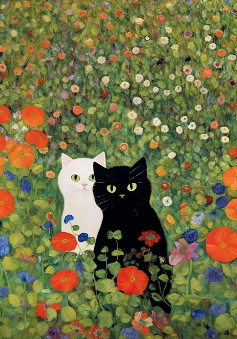 Duo cat Black and White pellicola backlit da Art Company