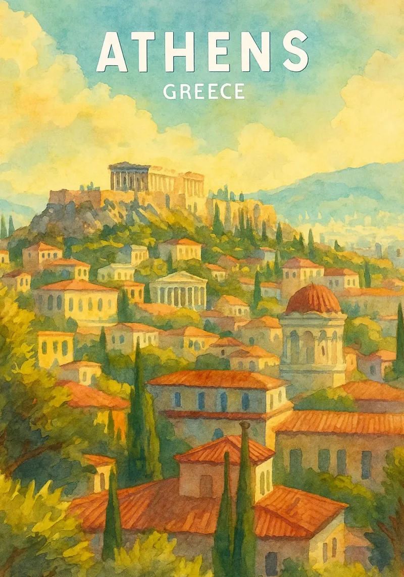 Atene, Grecia Immaginazione pittorica pellicola backlit da onestar