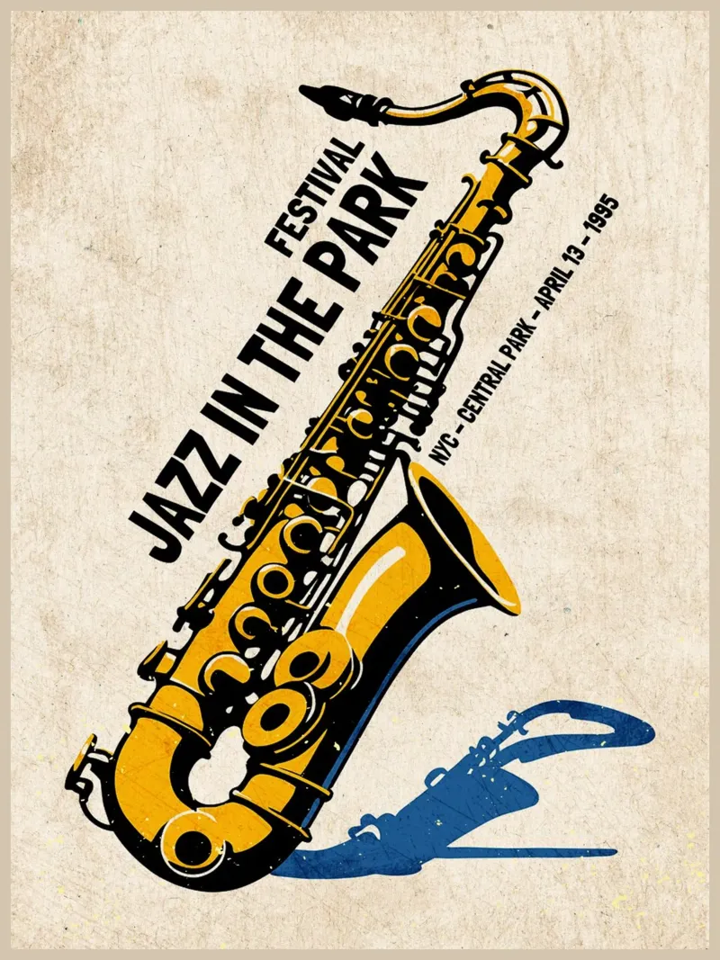 Poster per sassofono jazz di New York pellicola backlit da VintagePoster