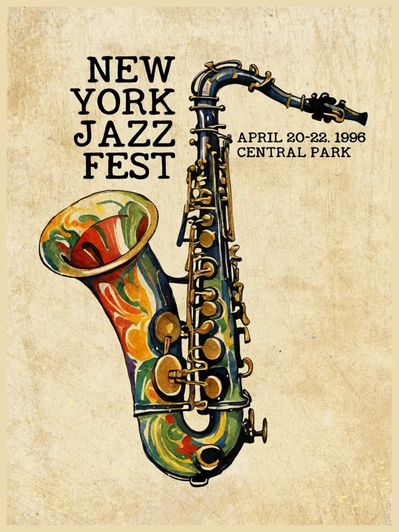 Manifesto del Jazz di New York del 1996 plexiglass da VintagePoster