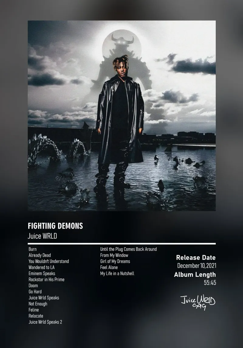 Fighting Demons (2021) by Juice WRLD alluminio dibond da DGUnder