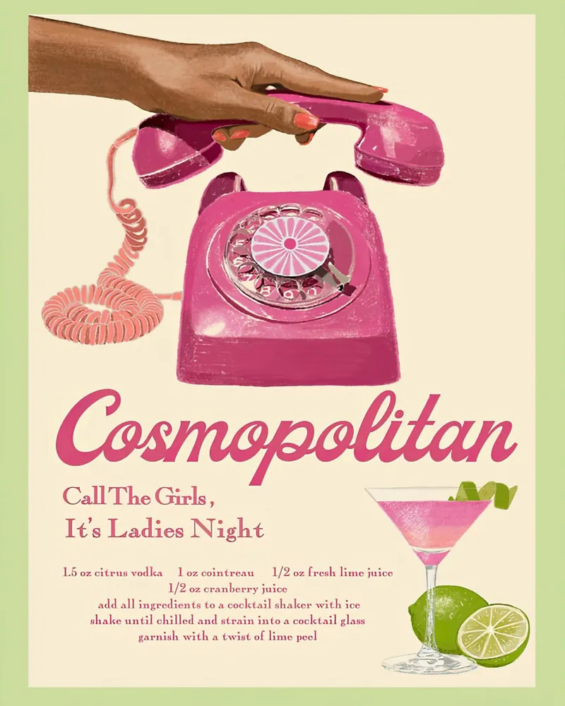 Cosmopolitan Call The Girls Pink Poster canvas by noahmiss