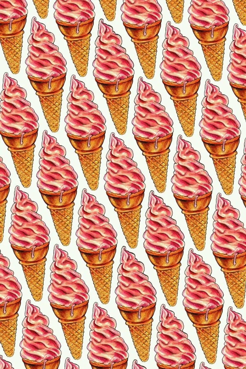 Strawberry Soft Serve Pattern backlit folie van Kelly Gilleran
