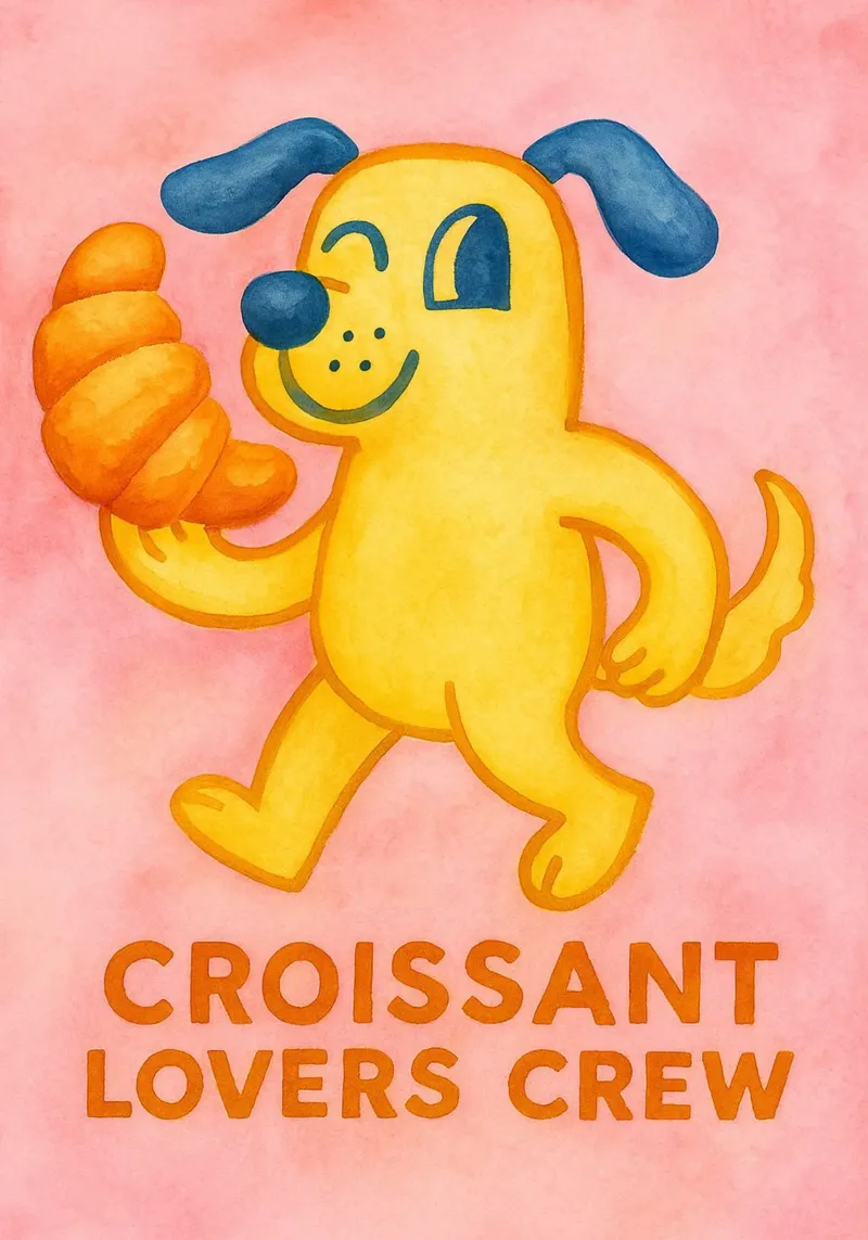 equipaggio di amanti del croissant poster con telaio in plastica da Britania