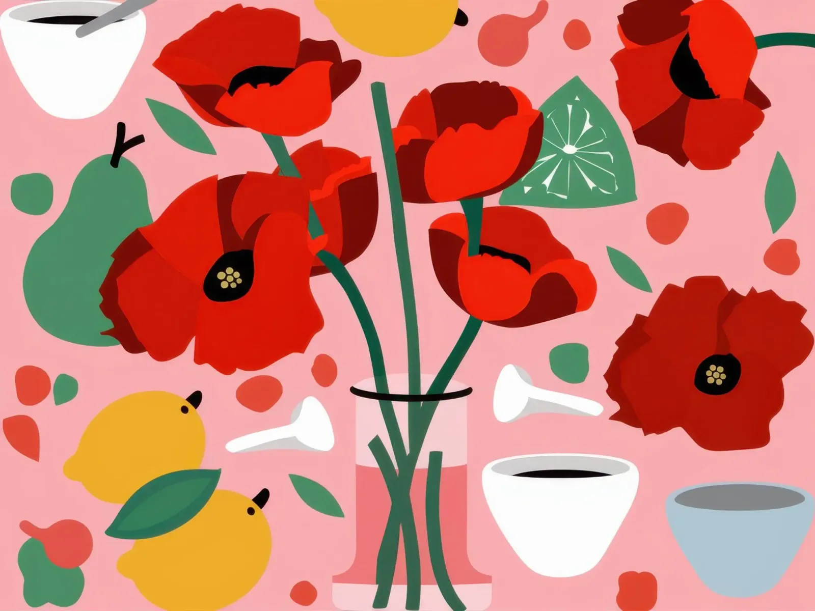 Papavero del mattino Ancora, vita poster con telaio in plastica da Mossy Pigment