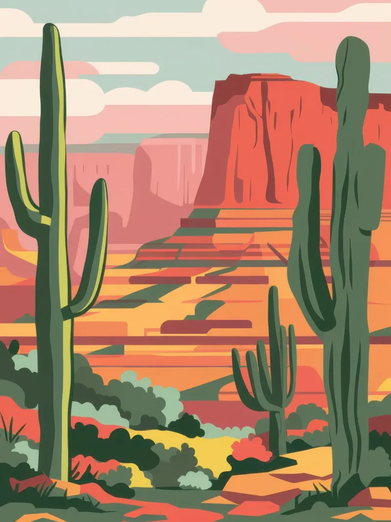 Cattedrale di Canyon Cactus pellicola backlit da Reds Jays