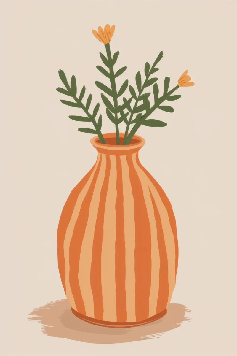 Terracotta Stripe Bouquet forex plate by Rain Balance