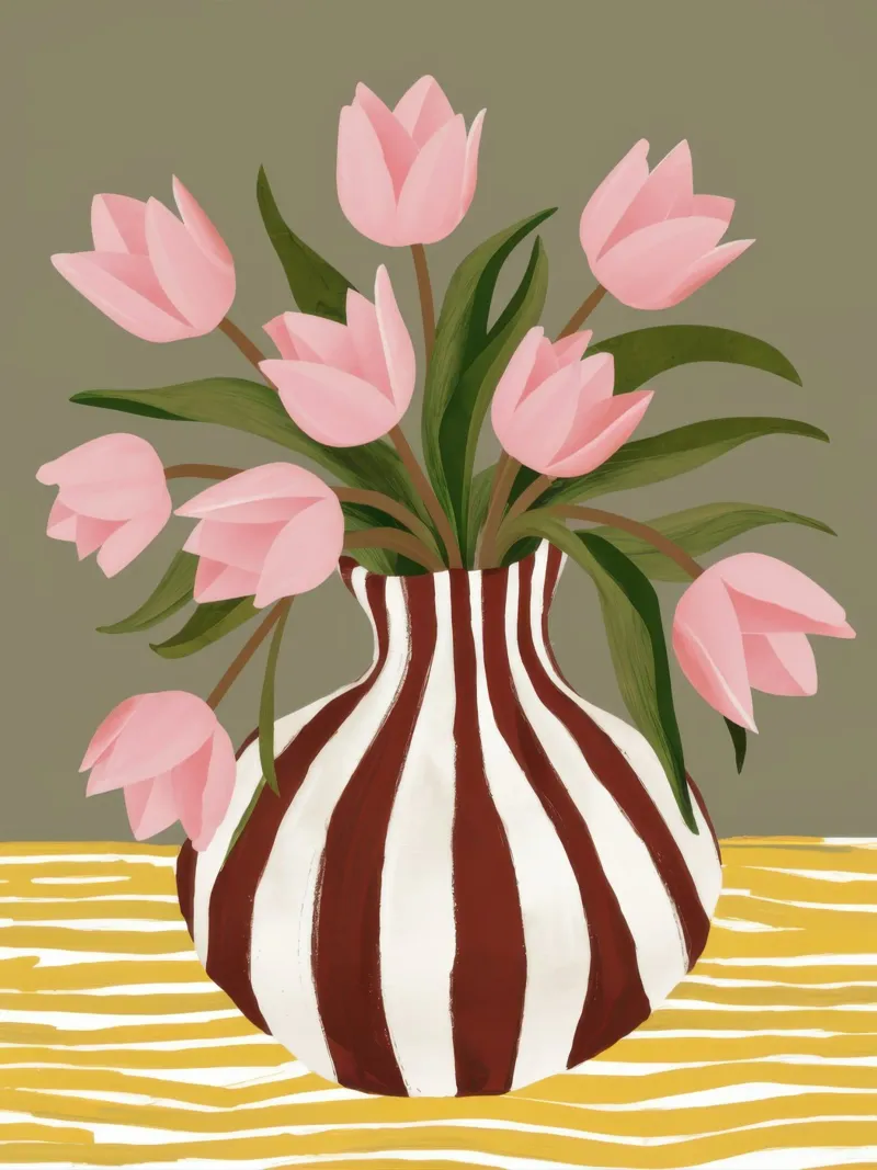 Tulipani a righe bretoni poster da Rain Balance
