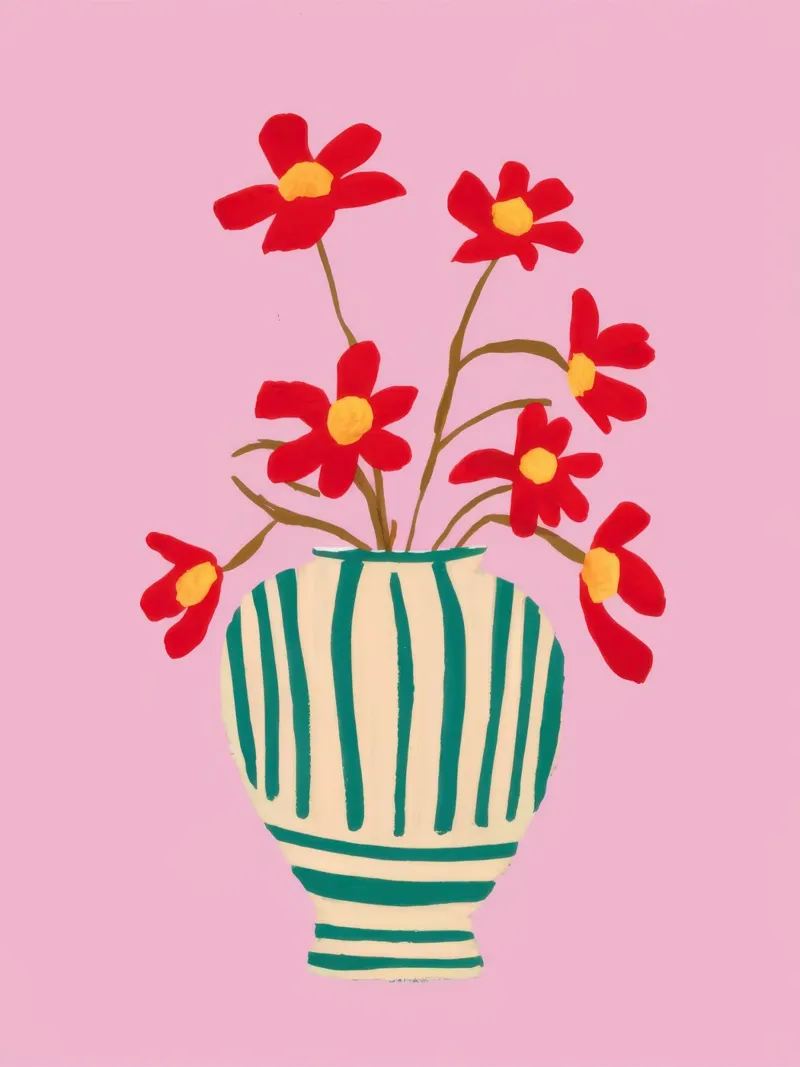 Veridian Stripe Bloom hahnemühle by Rain Balance