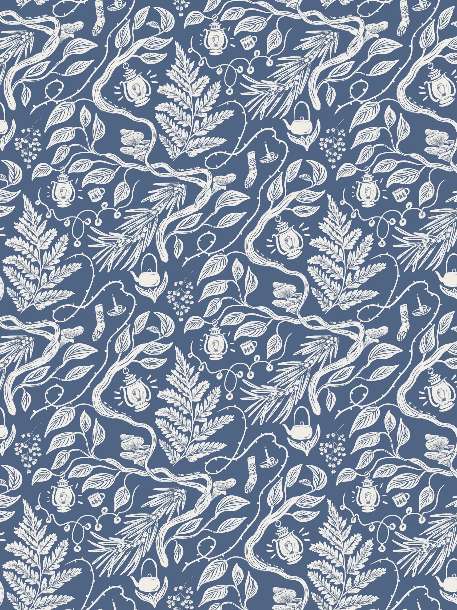 Cabincore Blue Forest Garden pellicola backlit da anisillustration