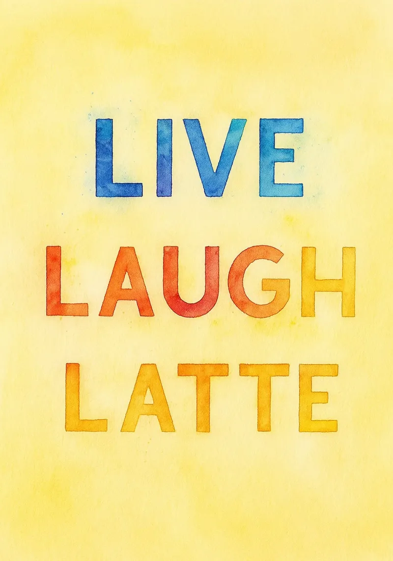 latte live laugh alluminio dibond da Britania