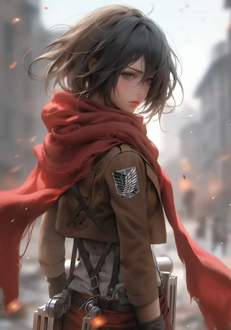Mikasa Ackerman Attack on Titan metacrilato de Fleur de Lys