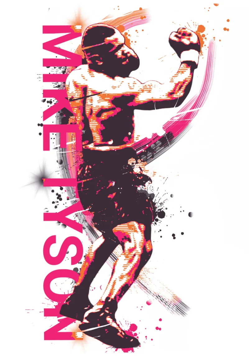 Mike Tyson boxing legend pellicola backlit da Lembayung art