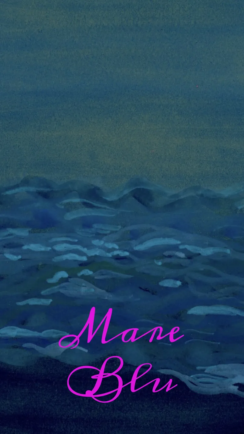 Mare blu poster met houten frame van Nica Colorie